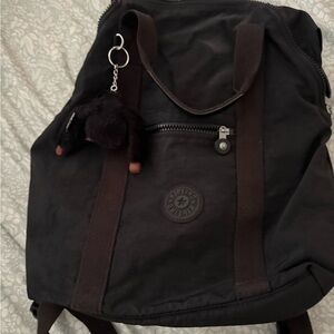Kipling Dark Backpack with Keychain